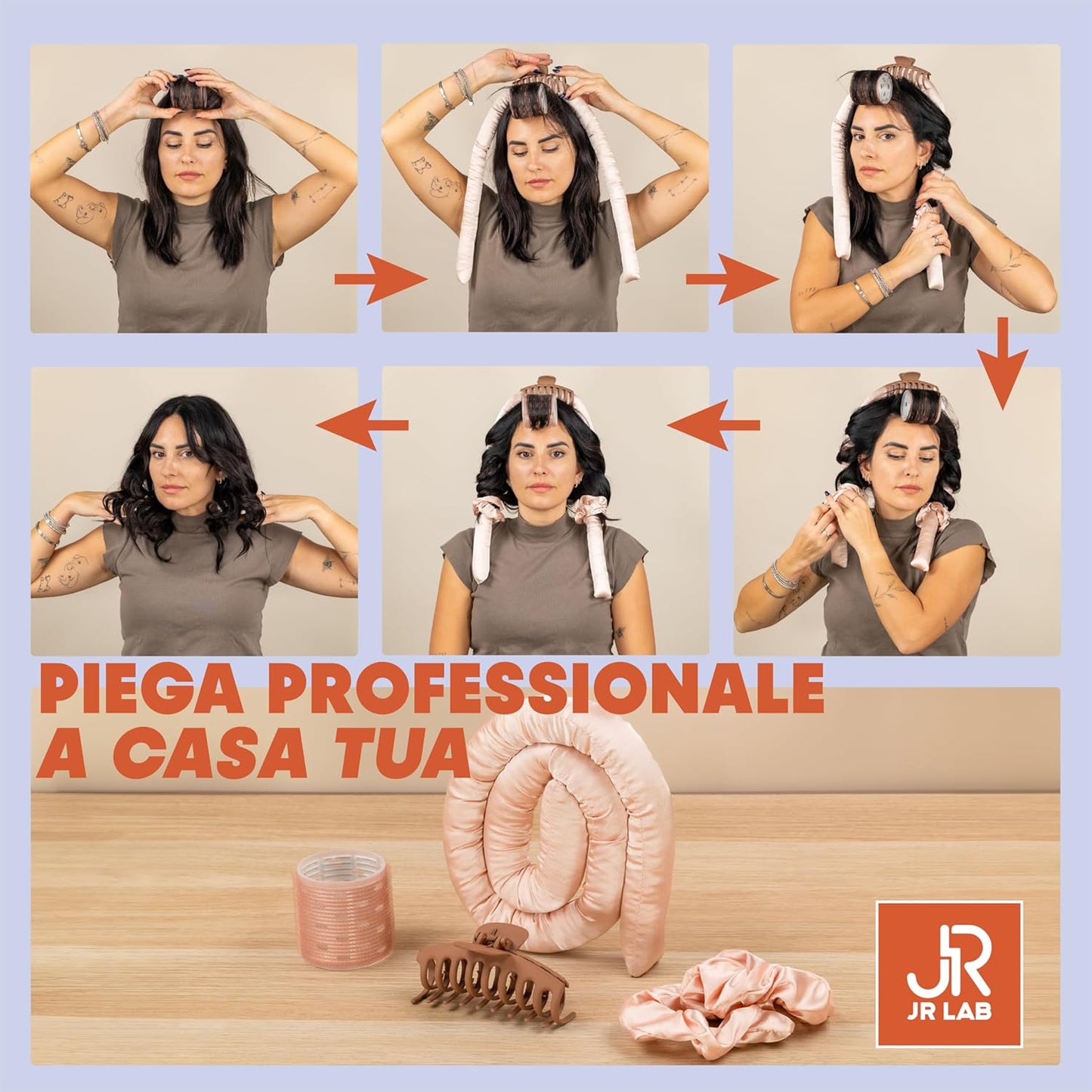 Long Hair Curler - DIY Kit with Soft Velvet Coating, Includes Accessories for Ease of Use - Dark Pink - Ideal for All Hair and Head Sizes