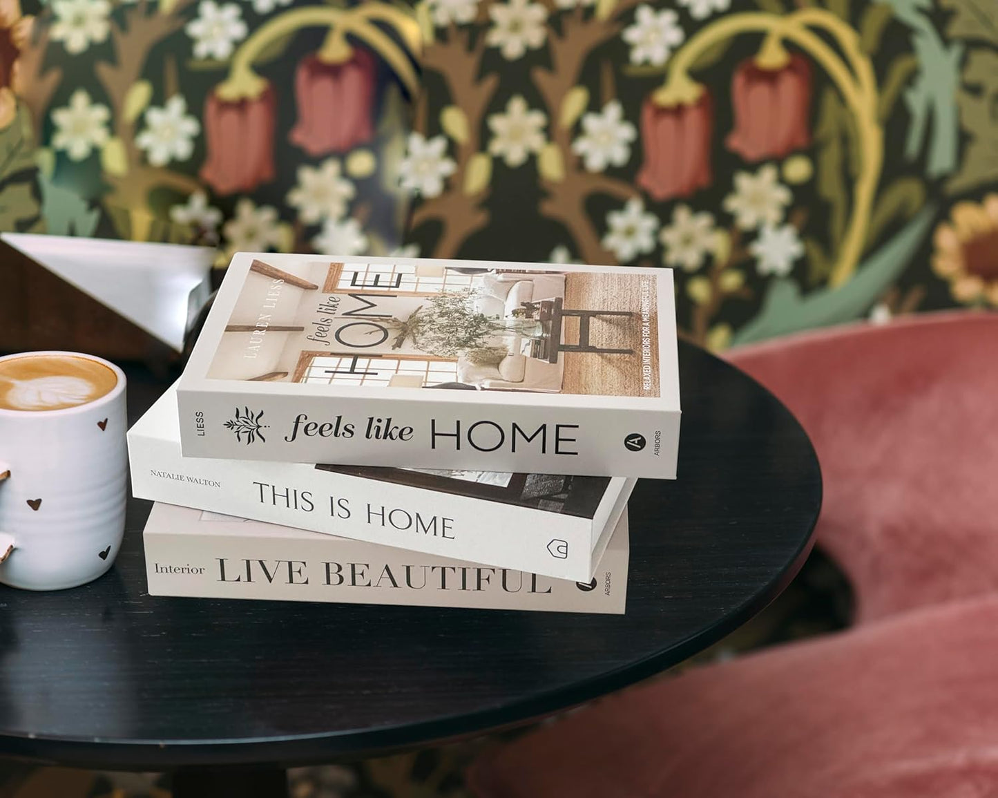 ifreeside Set of 3 Beautiful Decorative Books Home Decor Coffee Table Books Storage Box(3-Home)