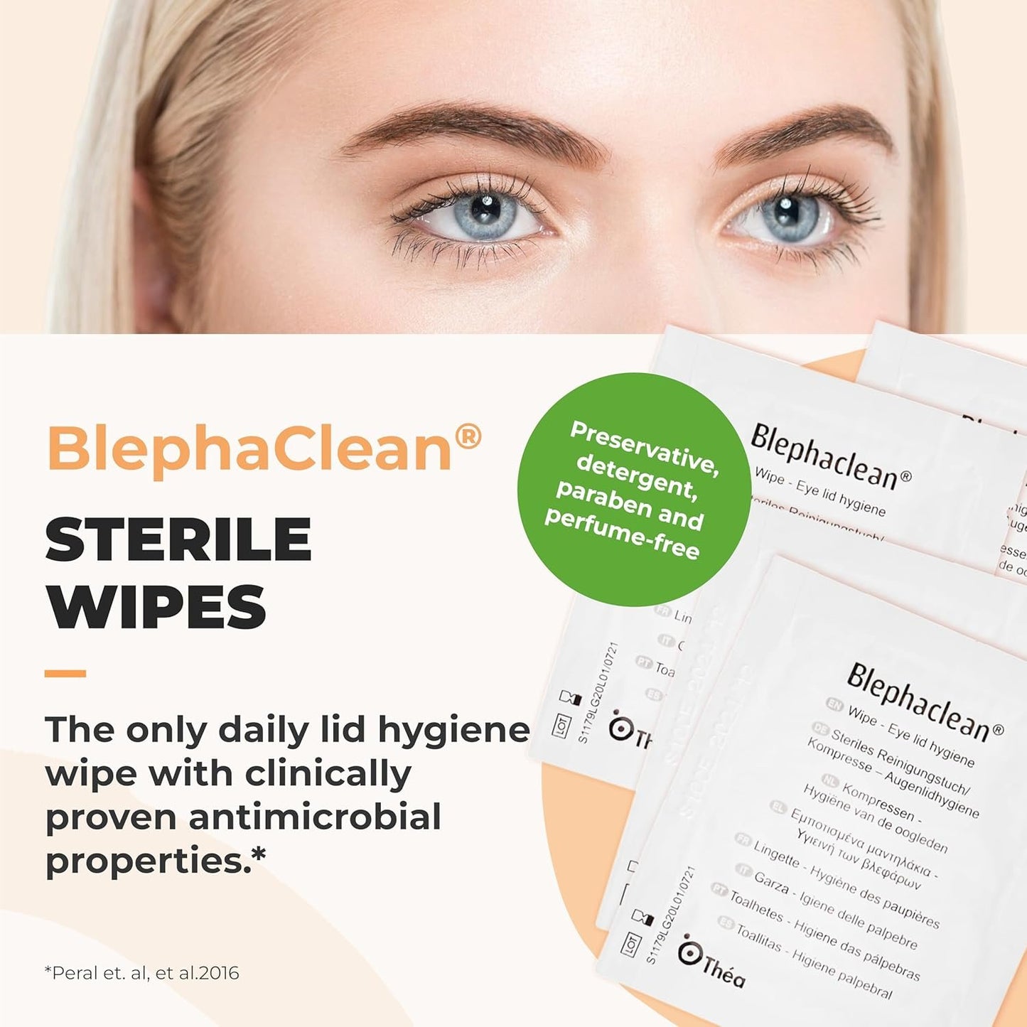 BlephaClean Lid Wipes - Gentle, Sterile Ready-to-Use for Daily Lid Care, Ideal for those diagnosed with Dry Eye, including MGD & Blepharitis and Infants, Sterile & Individually Wrapped - 30 Wipes