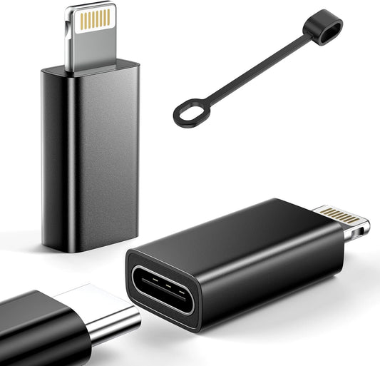 LERTOSEN [MFi Certified] USB C to Lightning Adapter,27W Fast Charging & Data Sync,Lightning to Type C Cable for iPhone 14/13/12/11/iPad/Airpods,Anti-Lost Holder,Not for Audio/Headphone/OTG,2 Pack