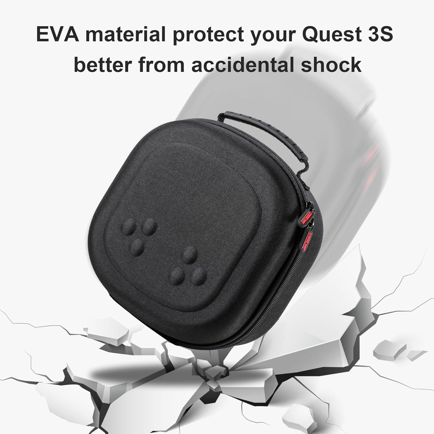 Hard Carrying Case for Meta Quest 3S, VR Gaming Headset and Touch Controllers Accessories Travel Case, Small Hard Shell Storage Case for Oculus Quest 3S/Quest 3/Vision Pro, Black