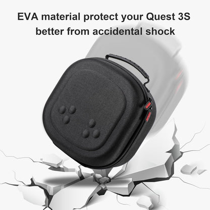 Hard Carrying Case for Meta Quest 3S, VR Gaming Headset and Touch Controllers Accessories Travel Case, Small Hard Shell Storage Case for Oculus Quest 3S/Quest 3/Vision Pro, Black