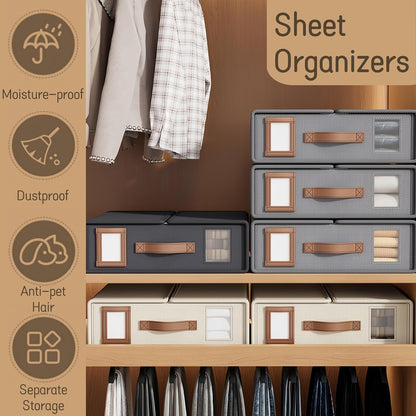 Open Non-Woven Storage Bins for Bedding and Clothes – Stylish, Space-Saving Solution with Durable Design and Easy Access Handles for Efficient Home Organization (8)