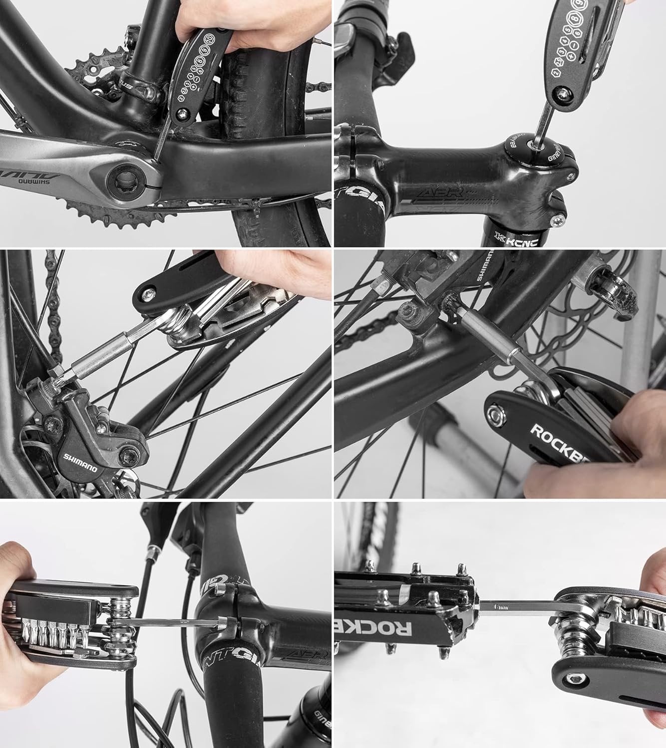 ROCKBROS Bike Repair Kits 16 in 1 Multi-Function Bike Tool Kits Portable Foldable Bike Multitool Cycling Tool Kit Bike Tool Allen Wrench Tire Levers