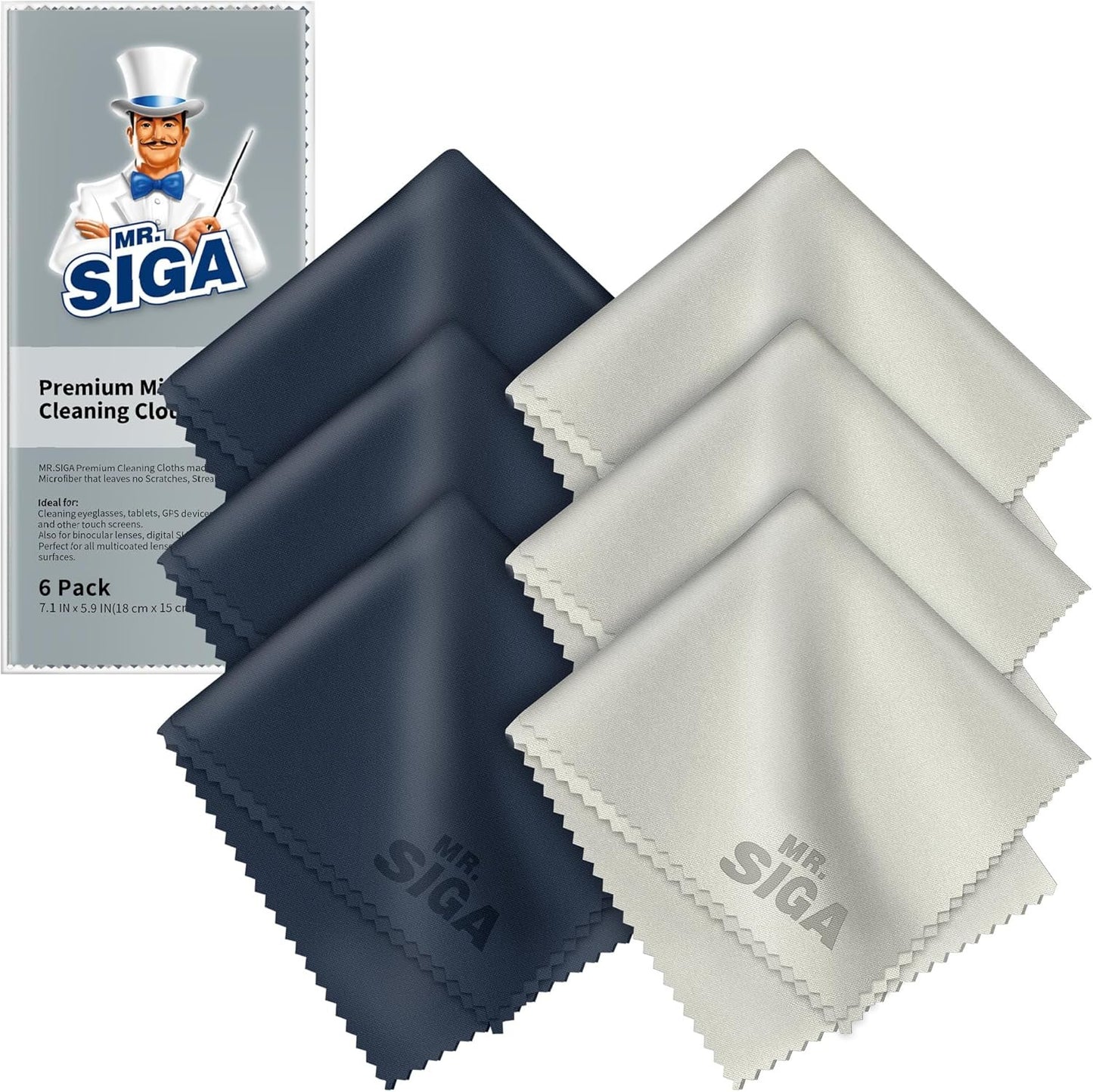 MR.SIGA - Microfibre Cleaning Cloths for Lenses, Glasses, Screens, Tablets