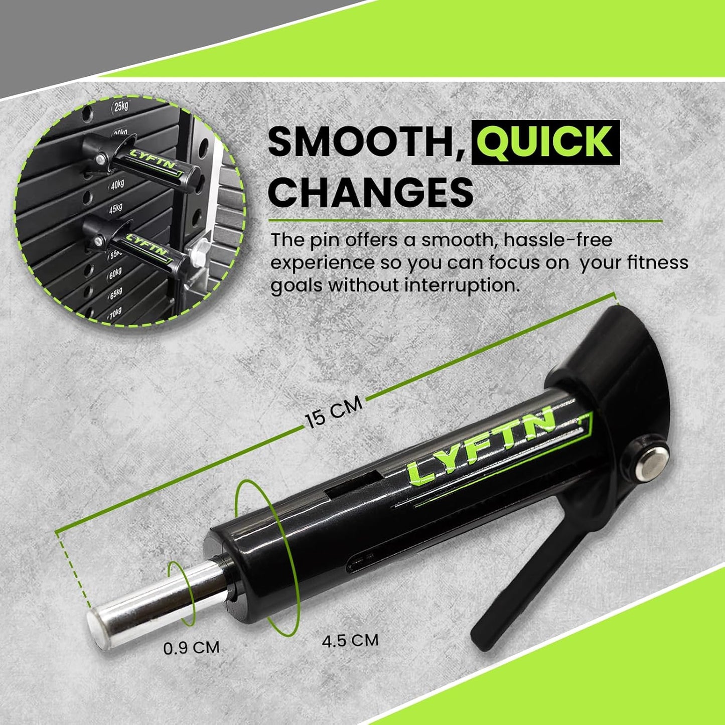 LYFTN Dropset Pin - Premium Drop Set Pins/Weight Stack Pins/Weight Loading Pins are Gym Accessories Used for Strength Training - Suitable for Home Gym Equipment and Commercial Gym Use