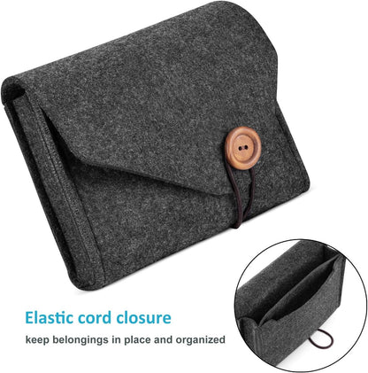 ProCase MacBook Power Adapter Case Storage Bag, Felt Portable Electronics Accessories Organizer Pouch for MacBook Pro Air Laptop Power Supply Magic Mouse Charger Cable Hard Drive Power Bankâ€“Black