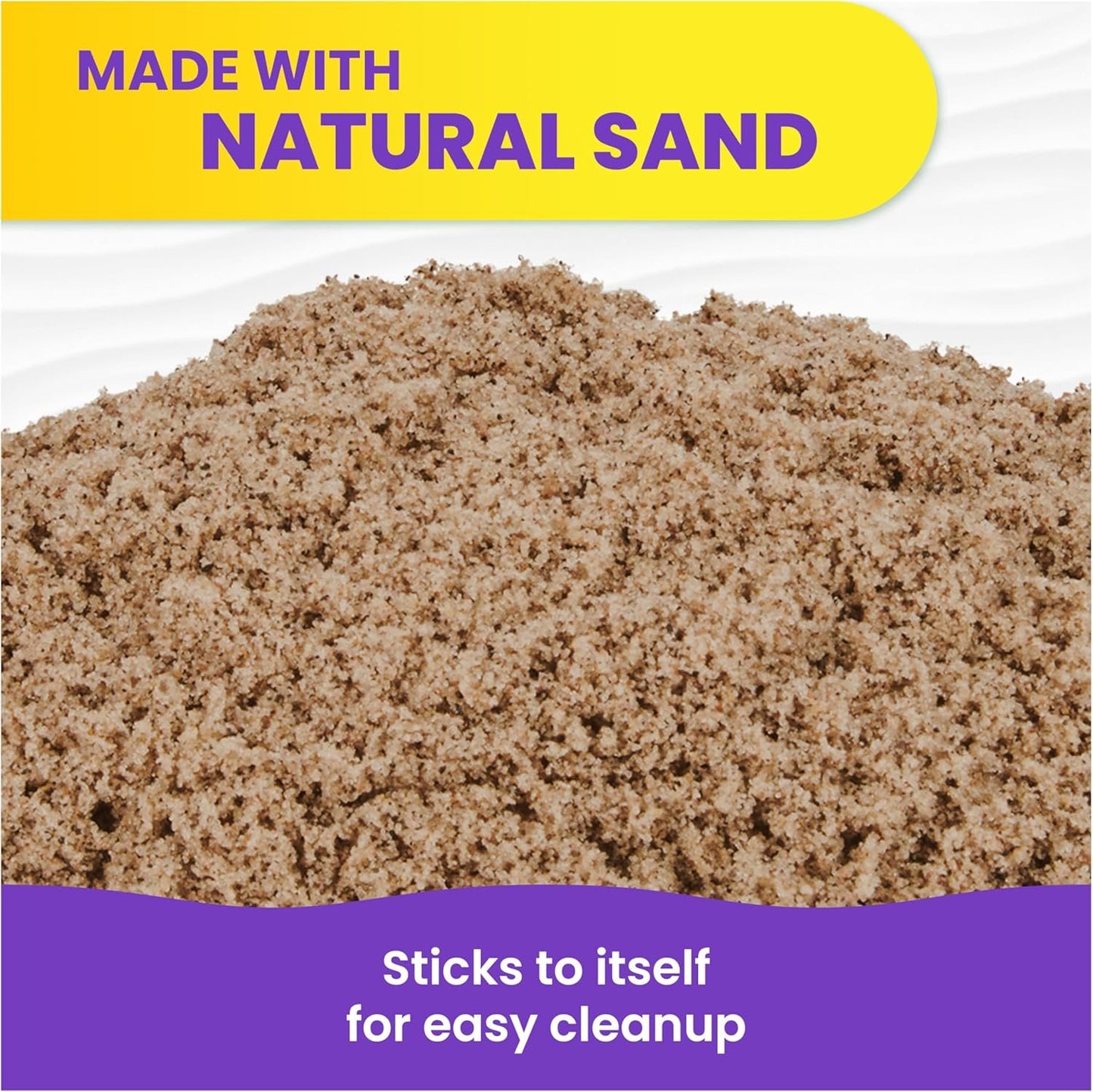 Kinetic Sand, 3lbs Beach Play Sand, Moldable Sensory Toys for Kids, Resealable Bag (Packaging May Vary), for Ages 3 and up