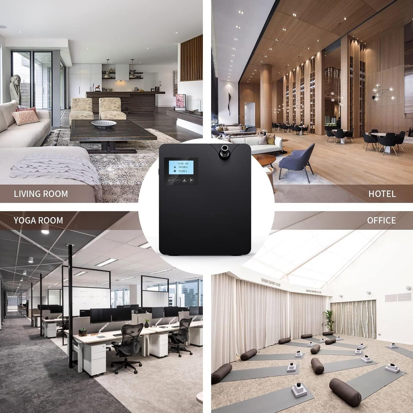 300 ML Smart Scent Air Machine for Home, Waterless Essential Oil Diffuser with Nebulizing Tech, Bluetooths & Wi-Fi Control, 2000 SQFT Coverage HVAC Scent Diffuser, for Home, Hotel, Spa White