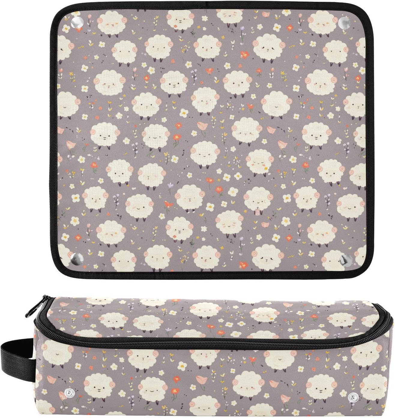 Borsa da viaggio per utensili da donna con tappetino in ferro da viaggio, portatile, per utensili da cucina e accessori per la cura dei capelli, organizer per accessori per capelli