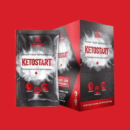 Audacious Nutrition KetoStart+ | Exogenous Ketones Powder with Electrolytes for Energy, Strength & Focus | Caffeinated | Raspberry Lemonade Flavored Electrolyte Powder (10 pa