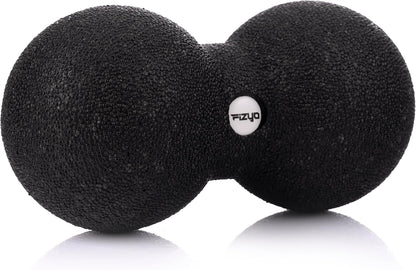 FIZYO Double EPP Massage Ball 24x12cm - Large Muscle Massager for Back, Neck, Legs and Trigger Point, Physical Therapy, Yoga, CrossFit, Pilates, Recovery and Rehabilitation (Black)