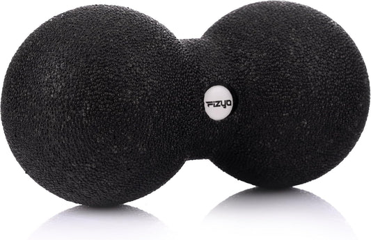 FIZYO Double EPP Massage Ball 24x12cm - Large Muscle Massager for Back, Neck, Legs and Trigger Point, Physical Therapy, Yoga, CrossFit, Pilates, Recovery and Rehabilitation (Black)