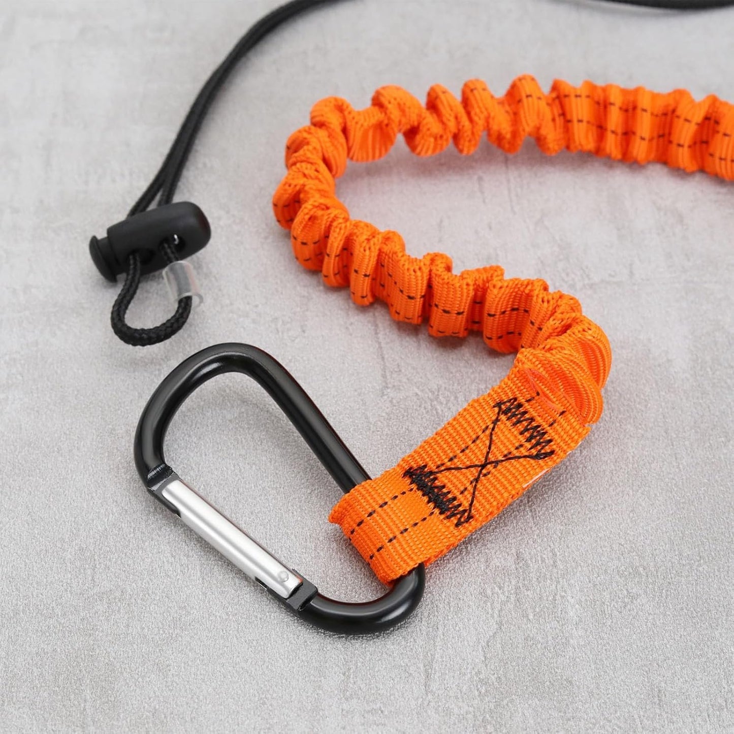 OTOTEC 3pcs Tool Safety Rope Work-at-Height Hardware Tool Spanner Rope Retractable Elastic Rope With Carabiner and Adjustable Loop End Tool Fall Arrest Safety Rope