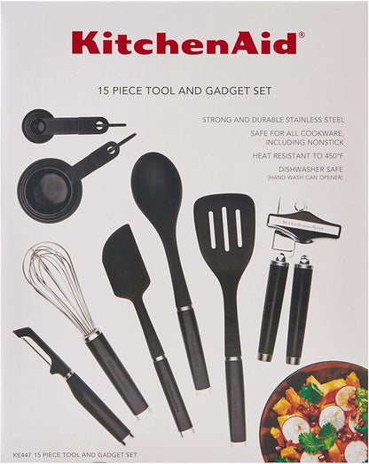 KitchenAid Classic Tool and Gadget Set, 15-Piece, Black