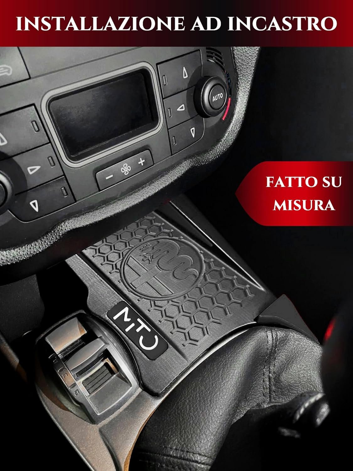 Ricreo Mobile Phone Holder for Alfa Romeo Mito Compatible Over Bottle Holder for Smartphone Compartment Universal (Black)