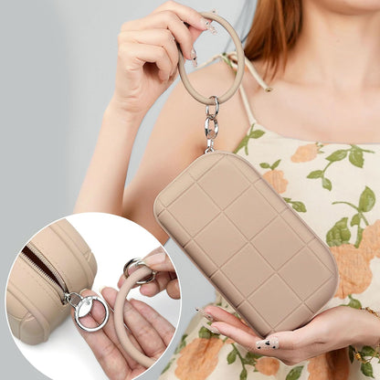 Silicone Makeup Bag Travel Cosmetic Bag Stuff Bag Makeup Pouch Cute Makeup Organizer Versatile Zipper Pouch For Women (Khaki 2)