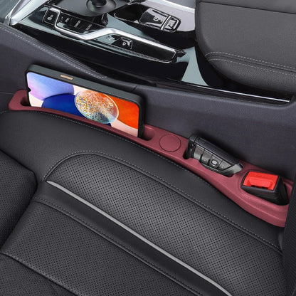 Homaupt Car Seat Gap Filler, 2 Pack PU Leather Fill The Gap Between Seat and Center Console, Seat Crevice Blocker Stop Things from Dropping, Universal Vehicle Interior Accessories Red