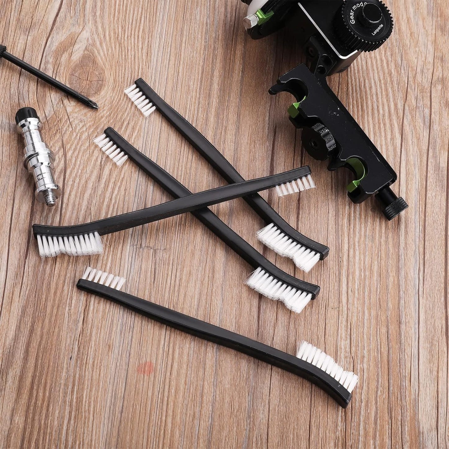 Double-Ended Nylon Cleaning Brushes, Set of 9, Black & White, Plastic Handles, Ideal for All Kinds of Small Objects