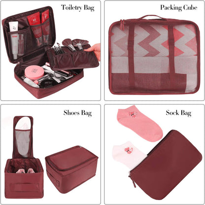 BAGAIL Set of 8 Packing Cubes for Suitcases, Lightweight Luggage Organizers, Packing Cubes for Travel Accessories