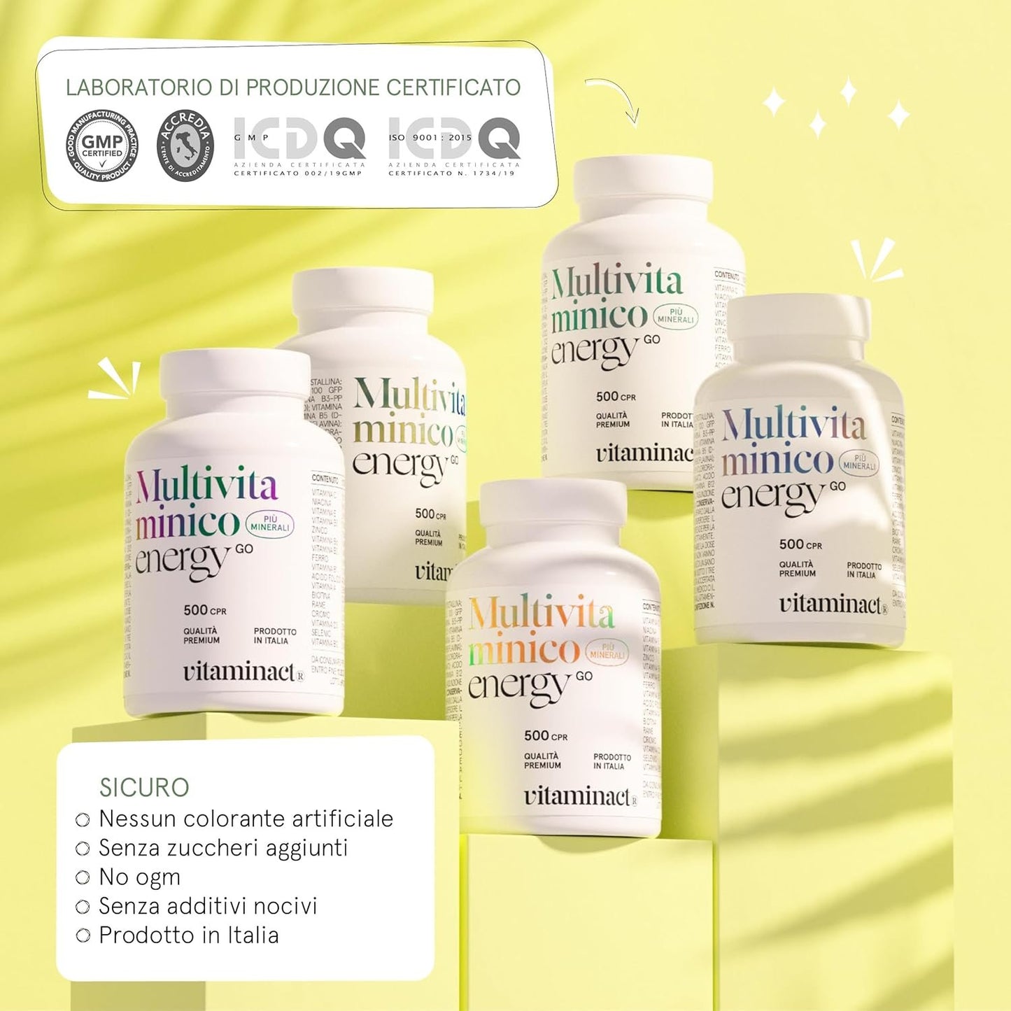 Complete Multivitamin with Minerals (lasts 1 year and 4 months) 500 Super Absorbent Tablets Thanks to the Advanced Micronization Process, Maximum Dosage of Vitamins, Useful for the Whole Family.