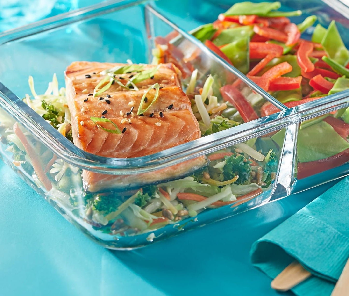 Pyrex Meal Prep Divided Glass Storage, 1380 ml Capacity