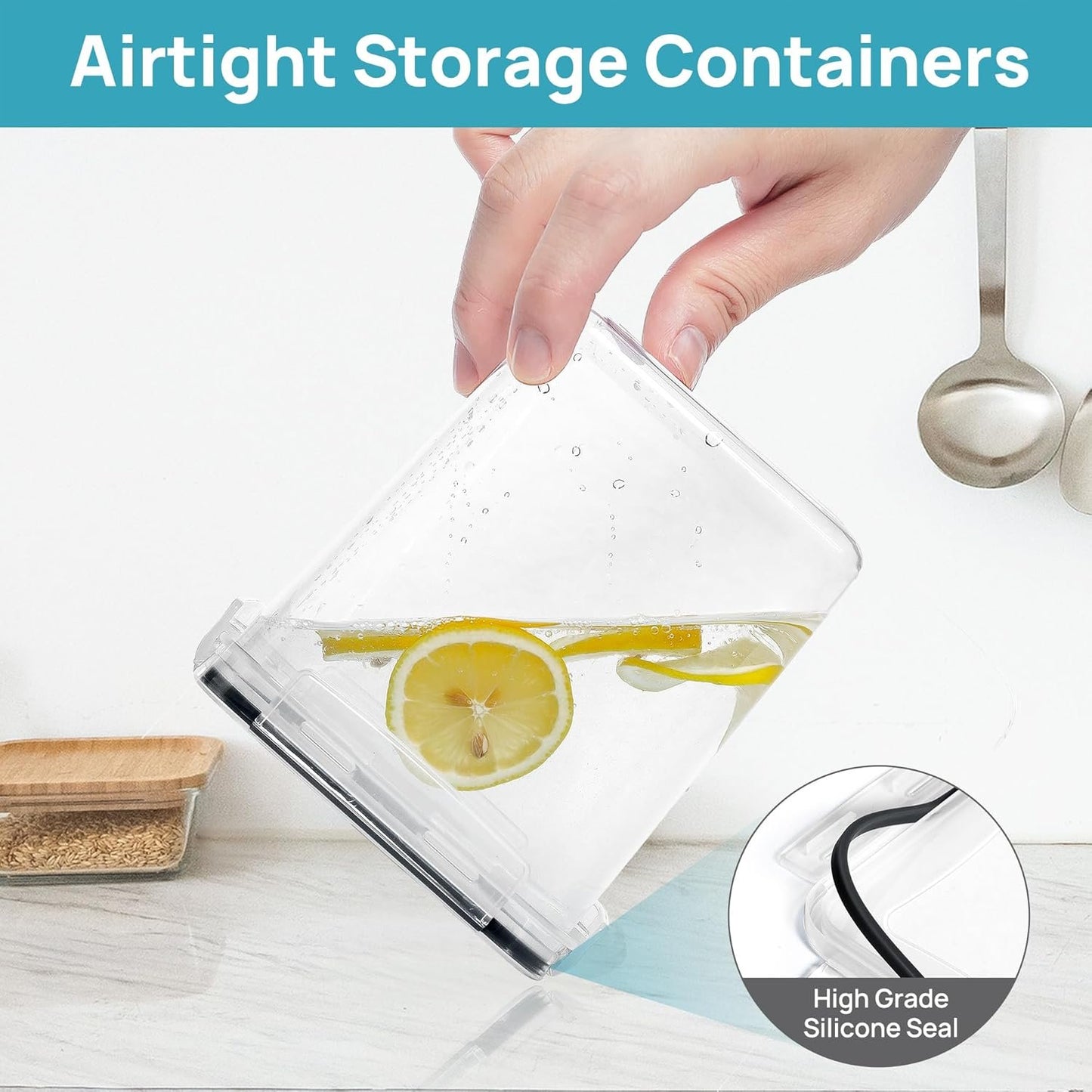 Vtopmart Airtight Food Storage Containers Set with Lids, 15pcs BPA Free Plastic Dry Food Canisters for Kitchen Pantry Organization and Storage, Dishwasher safe,Include 24 Labels