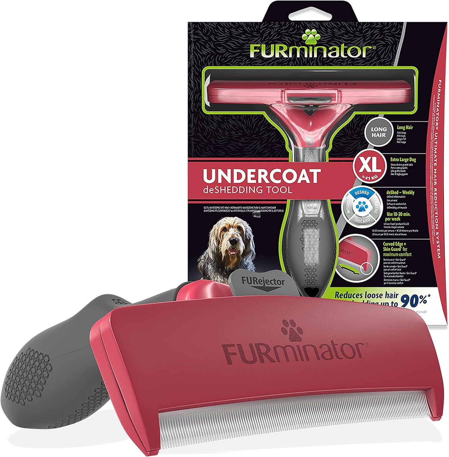 FURminator Undercoat deShedding Tool for Extra Large Long Hair Dogs Over 41 kg Clear | 4048422141167
