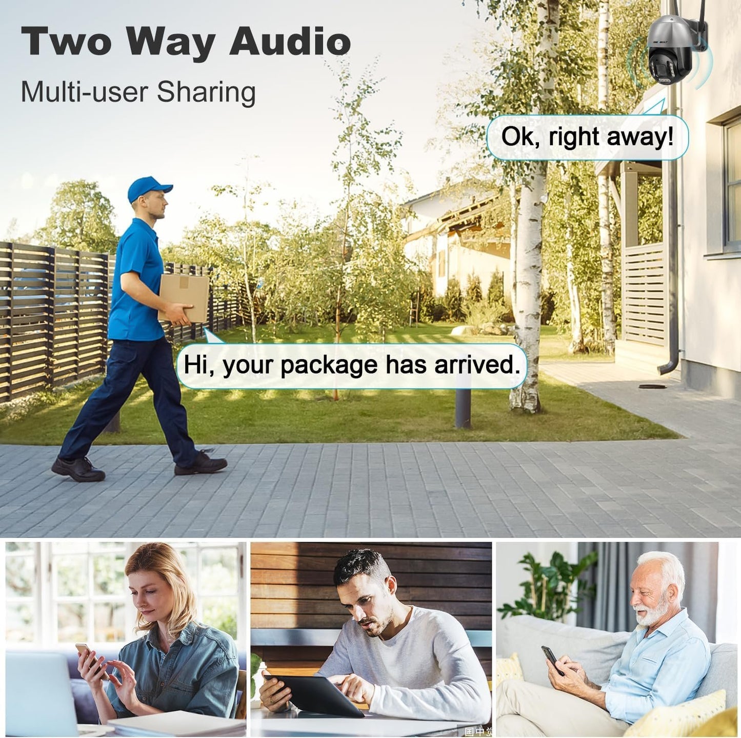[DC&PoE] 4K WiFi Security Camera Outdoor, GENBOLT 8MP Floodlight Home Surveillance CCTV IP Camera with Auto Tracking, Human/Vehicle Detection
