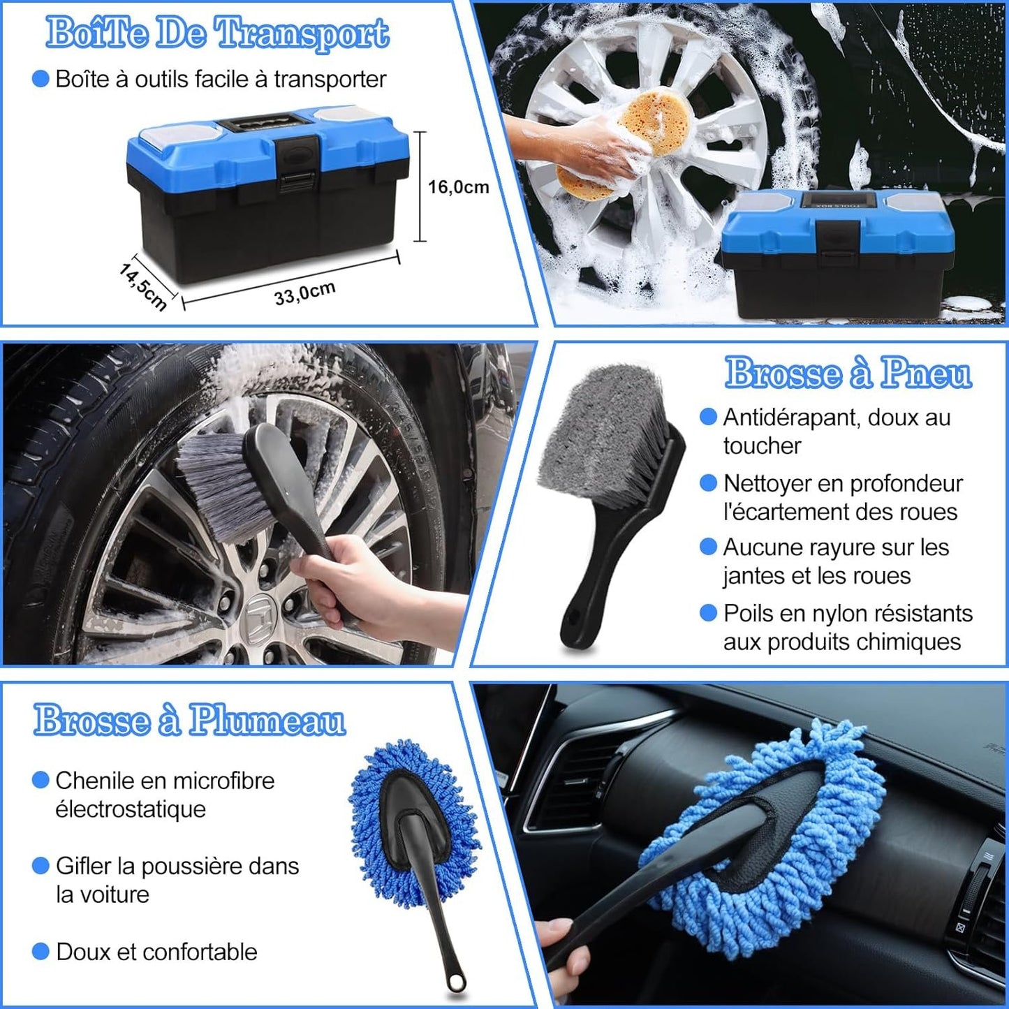 27 Pcs Car Cleaning Brush Car Rims Car Interior Cleaning Kit Car Accessories Interior for Car Detail, Car Cleaning Kit, Windscreen Cleaning Tool Brushes Rims