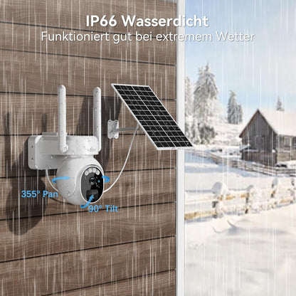 Xega 3G/4G LTE Security Camera No WiFi with SIM Card 2K HD PTZ Solar Powered Wireless Outdoor Security Camera PIR Motion Sensor Night Vision 2-Way Talk IP66
