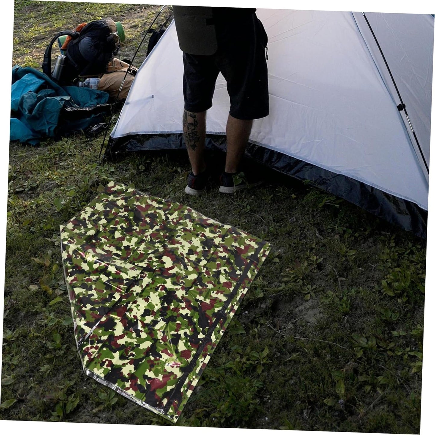 Abaodam 1 Set Survival Tent Emergency Shelter Thermal Tent with High Visibility Lightweight Design Protection for Outdoor Camping Hiking Emergency Situations Compact Storage Insulated Gear