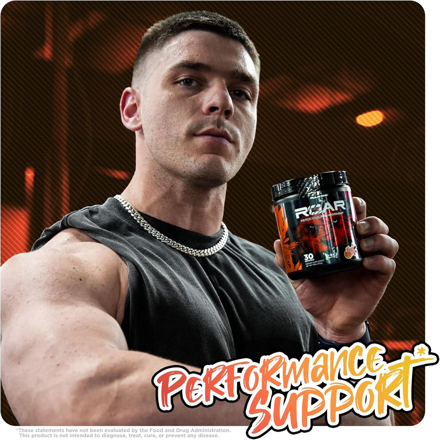 Rule1 R1 Roar Ferocious Pre-Workout Protein Powder 315 g, Peach Mango (30 Servings)