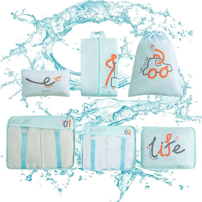 6pcs Clothes and Travel Essentials Packing Cubes Set - Organization Bags for Underwear, Socks, Bras, T-Shirts, Panties, Towels