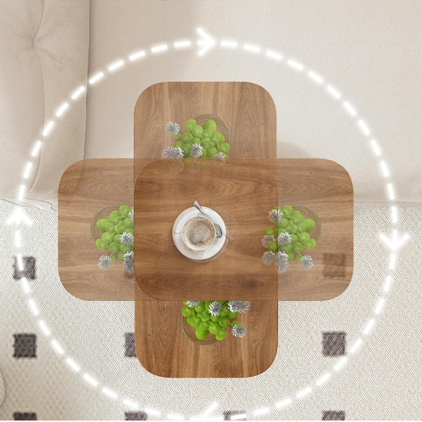 Tavolo a C con scrivania girevole a 360°, tavolini piccoli salvaspazio, adorabile mobile regolabile per soggiorno, camera da letto, divano, comodino o studio, scrivania ideale per laptop, piccoli
