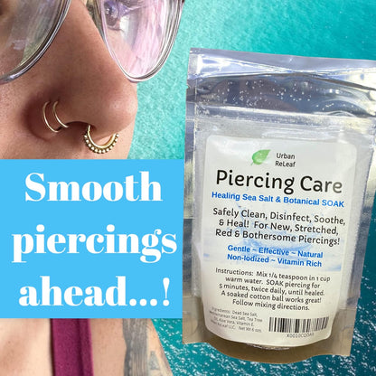 Urban ReLeaf Piercing Care 6 oz. Bag, Soothing Sea Salt & Botanical SOAK. Aftercare Solution Concentrate, Makes 90 Cups. Visit the Urban ReLeaf Store