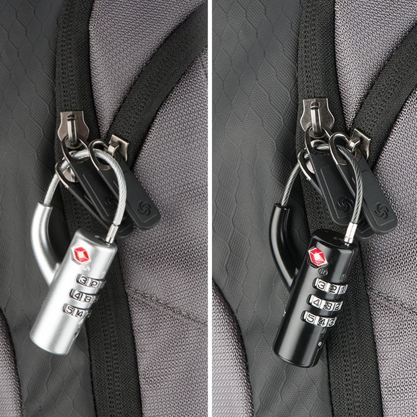 Maizoon TSA Approved Combination Lock 3 Digital Travel Bussiness School for Luggage Backpak Bag Suitcase Baggage Durable Security Stylish Compact Black & Silver 2 Pack