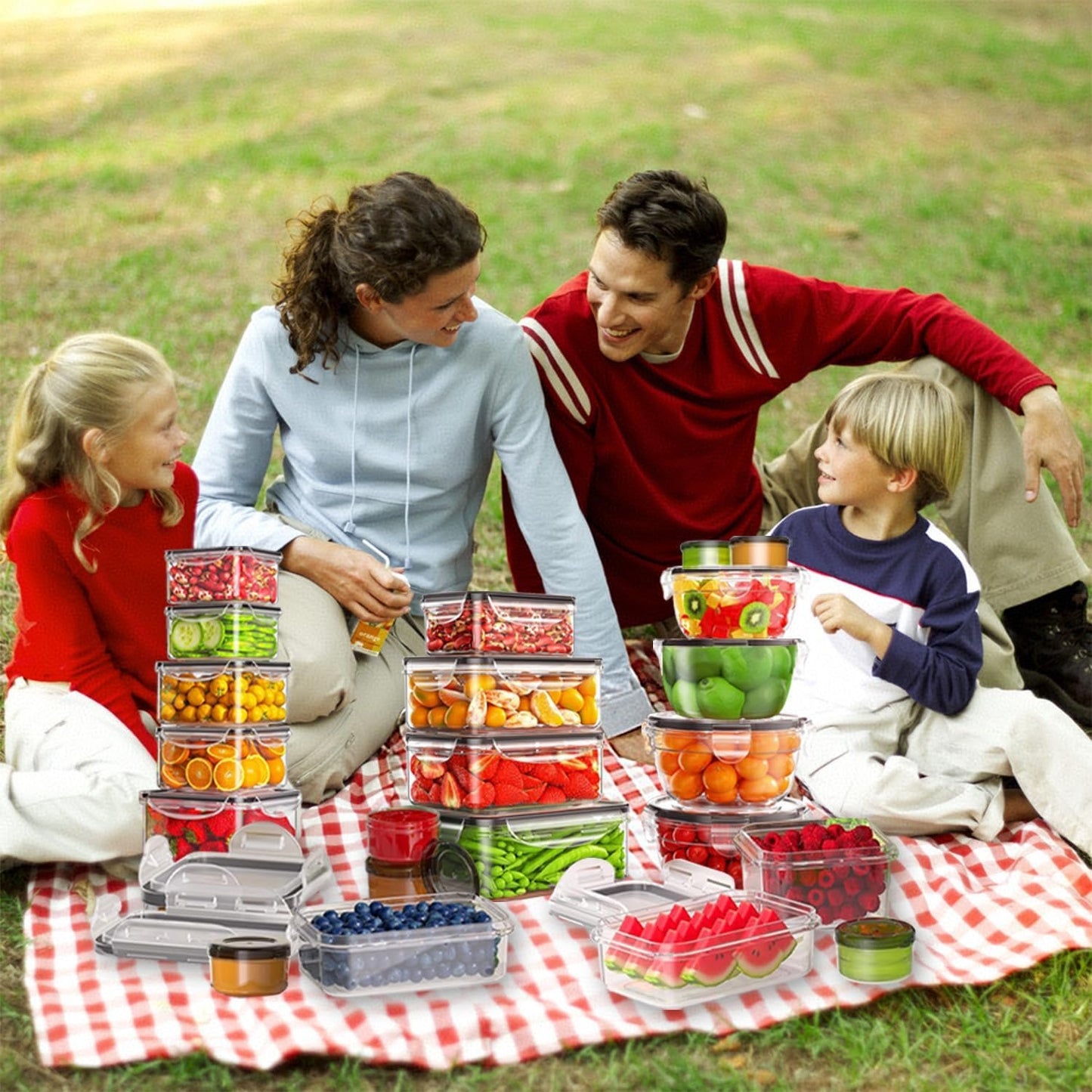 44 Pcs Food Storage Containers with Lids Airtight (22 Containers&22 Lids), Plastic Food Containers for Pantry&Kitchen Storage, BPA-Free, Leak Proof,Microwave and Dishwasher Safe, Includes Labels&Pen