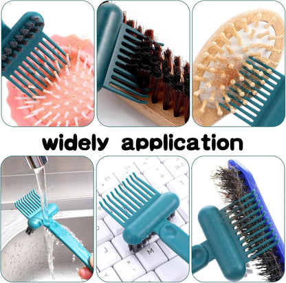 2pcs 2-in-1 Hair Brush Cleaner & Remover Tool Comb Cleaner for Removing Hair & Dust Small Portable Brush Cleaning Tool Effective Hair Brush Remover Rake for Women Travel Home Salon Use