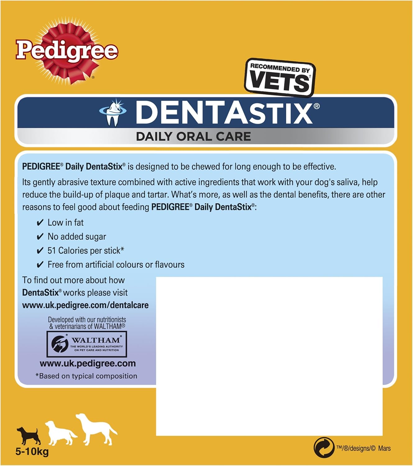 Pedigree Dentastix Daily Oral Care Small Dog 5 to 10 k g 56 Sticks Pack of 1