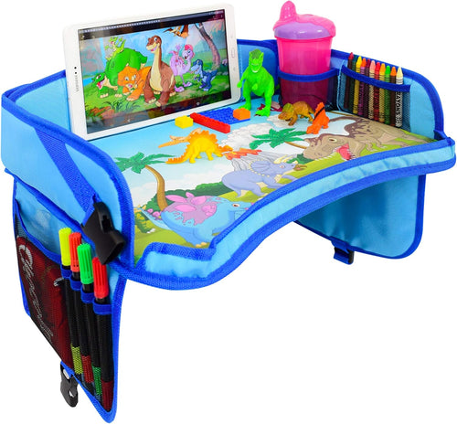 EcoZen Lifestyle Kids Travel Tray - Car Seat Tray Keeps Kids Entertained, Anti-Bacteria Coating, Universal Fit, Black