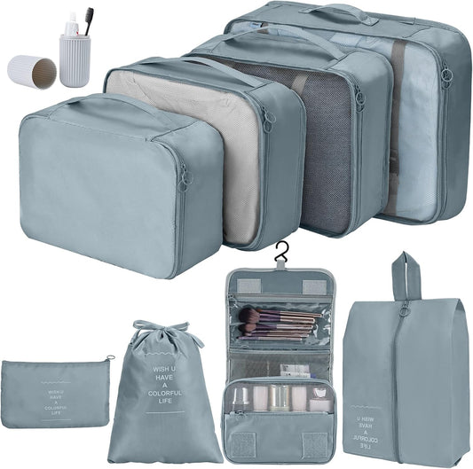 Joyoldelf Suitcase Organizer 9 Pieces Set, Packing Cubes for Packing Cube, Waterproof Travel Luggage Travel Organizer Set