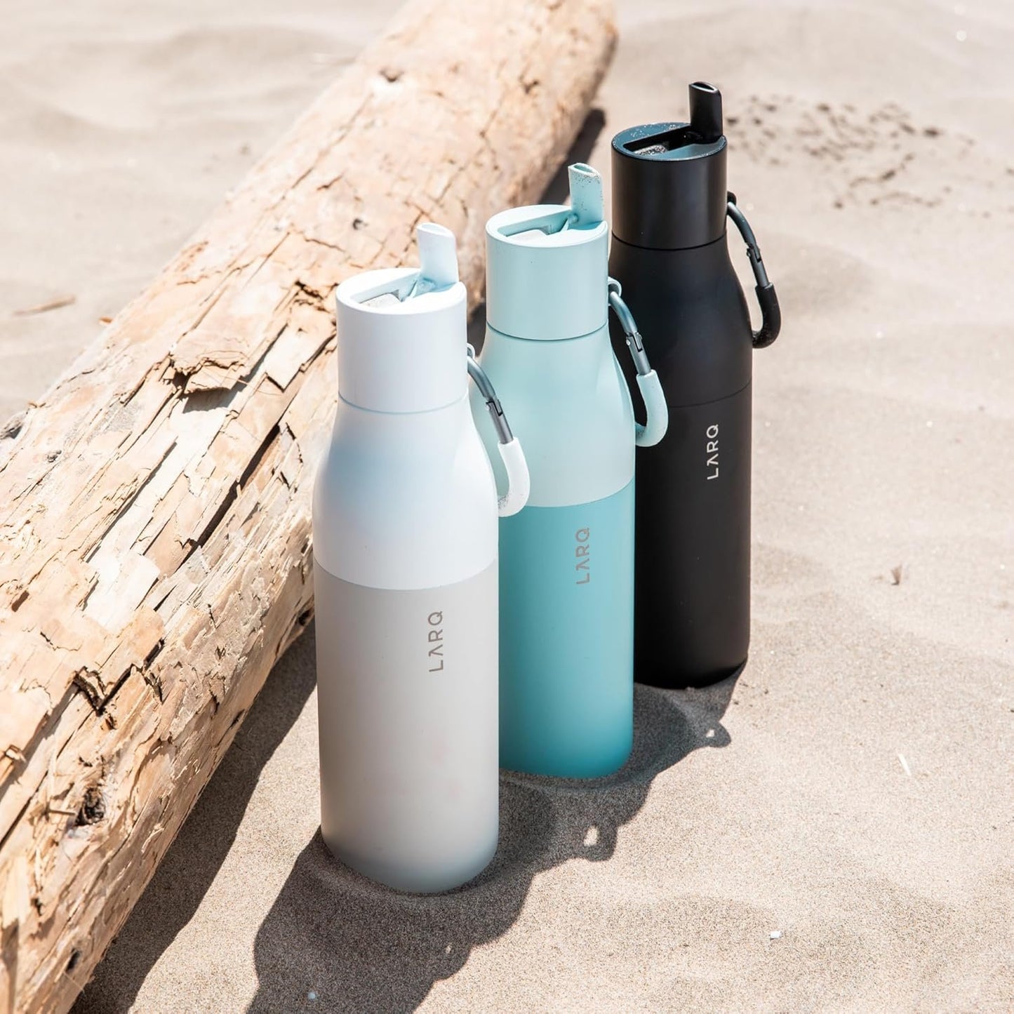 LARQ Bottle Flip Top 25oz - Insulated Stainless Steel Water Bottle with Straw | Thermos, BPA Free | Reusable Water Bottle for Sports, Gym, and Travel | Keep Drinks Cold for 24 Hours, Obsidian Black