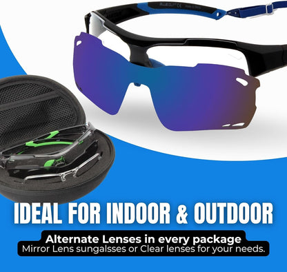 BLUE CUT Sports Protection Goggles, Anti-Fog Lenses Safety Glasses for Basketball, Pickleball and All Outdoor Sports