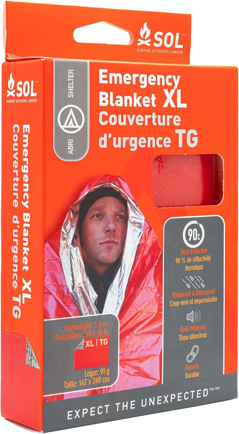 S.O.L. Survive Outdoors Longer 90 Percent Heat Reflective Survival Blanket