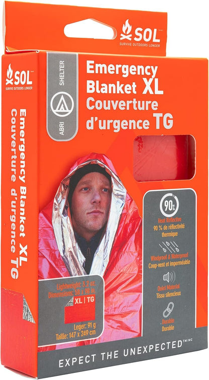 S.O.L. Survive Outdoors Longer 90 Percent Heat Reflective Survival Blanket