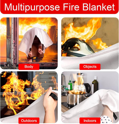 Emergency Fire Blanket for Home and Kitchen - 3.3ft x 3.3ft Fire Extinguishers for The House Prepared Fire Blankets Emergency for Home Hero Fireproof Fire Retardant Blankets Grease Spray Smother