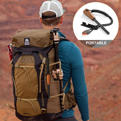 Fire Starter Survival Tool,Flint Fire Starter for Camping and Hiking,Survival Fire Starter,Camping Waterproof Lighter,Flint and Steel Fire Starter Kit for Your Hiking