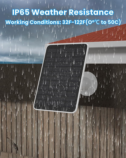 Solar Panel Charger Compatible with Arlo Essential 2K Outdoor(2nd Gen)/Essential XL Camera(2nd Gen)/Essential Spotlight, 5W Solar Panel with IP65 Waterproof 10ft Micro USB-C Cable (2 Pack)