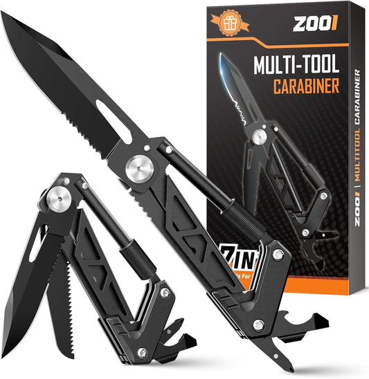 Fathers Day Gift Ideas from Daughter, Gifts for Men Dad, Multitool Carabiner with Pocket Knife, Dad Mens Gifts from Daughter Son Wife, 7 in 1 EDC Carabiners Keychain, Grandpa Fathers Day Gift